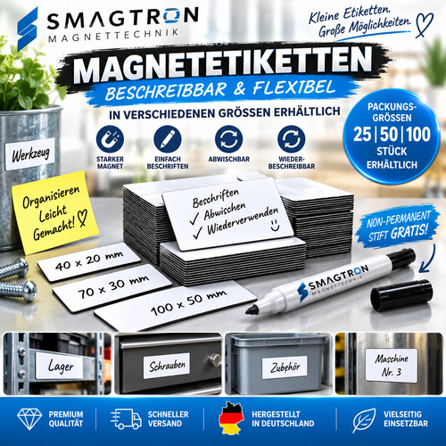 Magnetetiketten beschreibbar