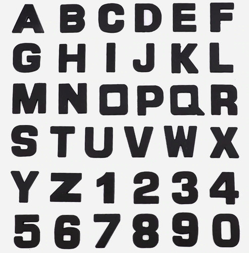 Aufkleber buchstaben zahlen - 3d,